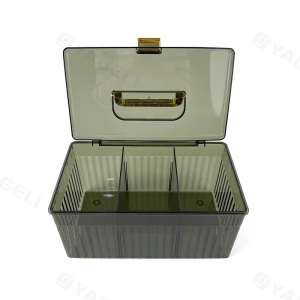 Scatola porta-carte robusta in plastica verde con classificazione 