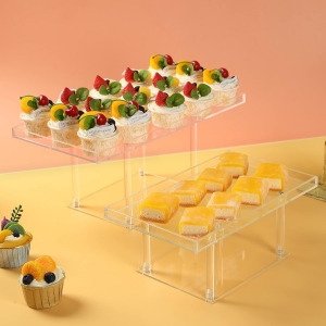 espositore per dessert in acrilico trasparente all'ingrosso per feste 