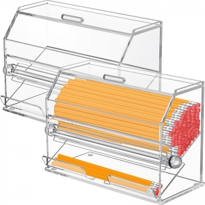 scatola dispenser per cannucce in acrilico trasparente