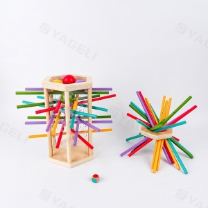 Gioco di dadi a torre con 35 bastoncini in legno 