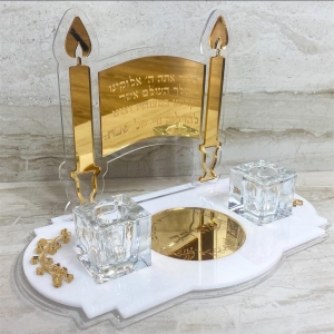 vassoio portacandele in acrilico per lo Shabbat