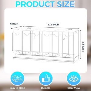 Dispenser da collezione in acrilico trasparente a 6 scomparti 