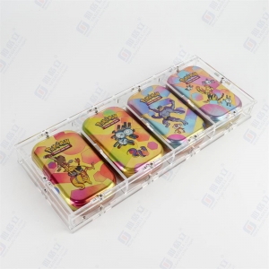Scatola di lattine staccabile in acrilico trasparente per 4 mini Pokemon 