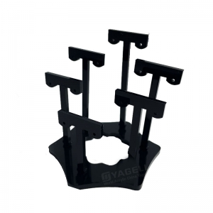 Espositore per gioielli multilivello in acrilico nero resistente ai raggi UV