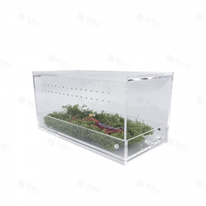 Recinto per rettili e invertebrati in acrilico con cassetto resistente ai raggi UV 