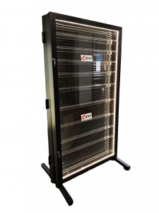 Vetrina espositiva per tessere PSA con illuminazione a LED e chiusura a chiave