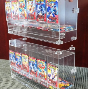 Dispenser impilabile in acrilico trasparente a 6 slot per bustine di carte collezionabili 