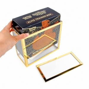 Custodia magnetica per scatola ETB in acrilico a specchio dorato di lusso 