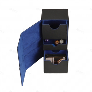 Scatola per mazzo in pelle PU YAGELI con porta dadi 