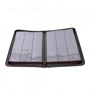 Raccoglitore nero per carte collezionabili in pelle PU con 9 tasche 