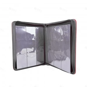 Raccoglitore nero per carte collezionabili in pelle PU con 9 tasche 