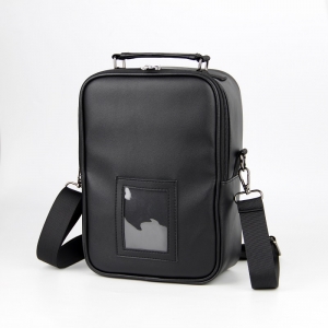 Borsa porta carte collezionabili a tracolla Oxford nera con finestra di visualizzazione 