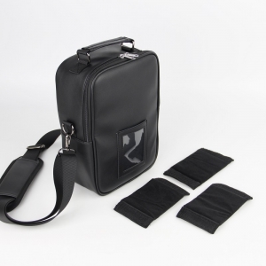 Borsa porta carte collezionabili a tracolla Oxford nera con finestra di visualizzazione 