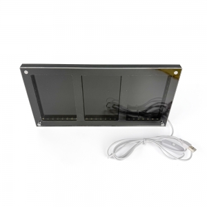 Cornice espositiva per carte collezionabili in acrilico LED a 3 scomparti con un solo tocco 