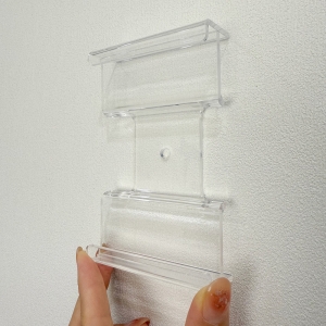 Espositore da parete in acrilico per porta carte magnetico 