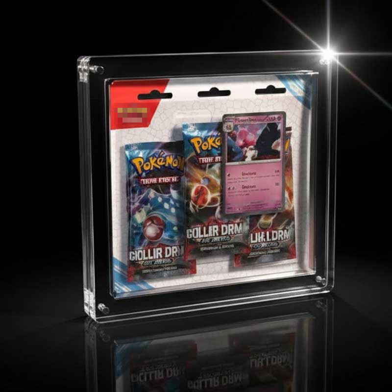 Espositore in acrilico di alta qualità per blister da 3 confezioni di Pokémon: protezione definitiva per le confezioni sigillate del GCC